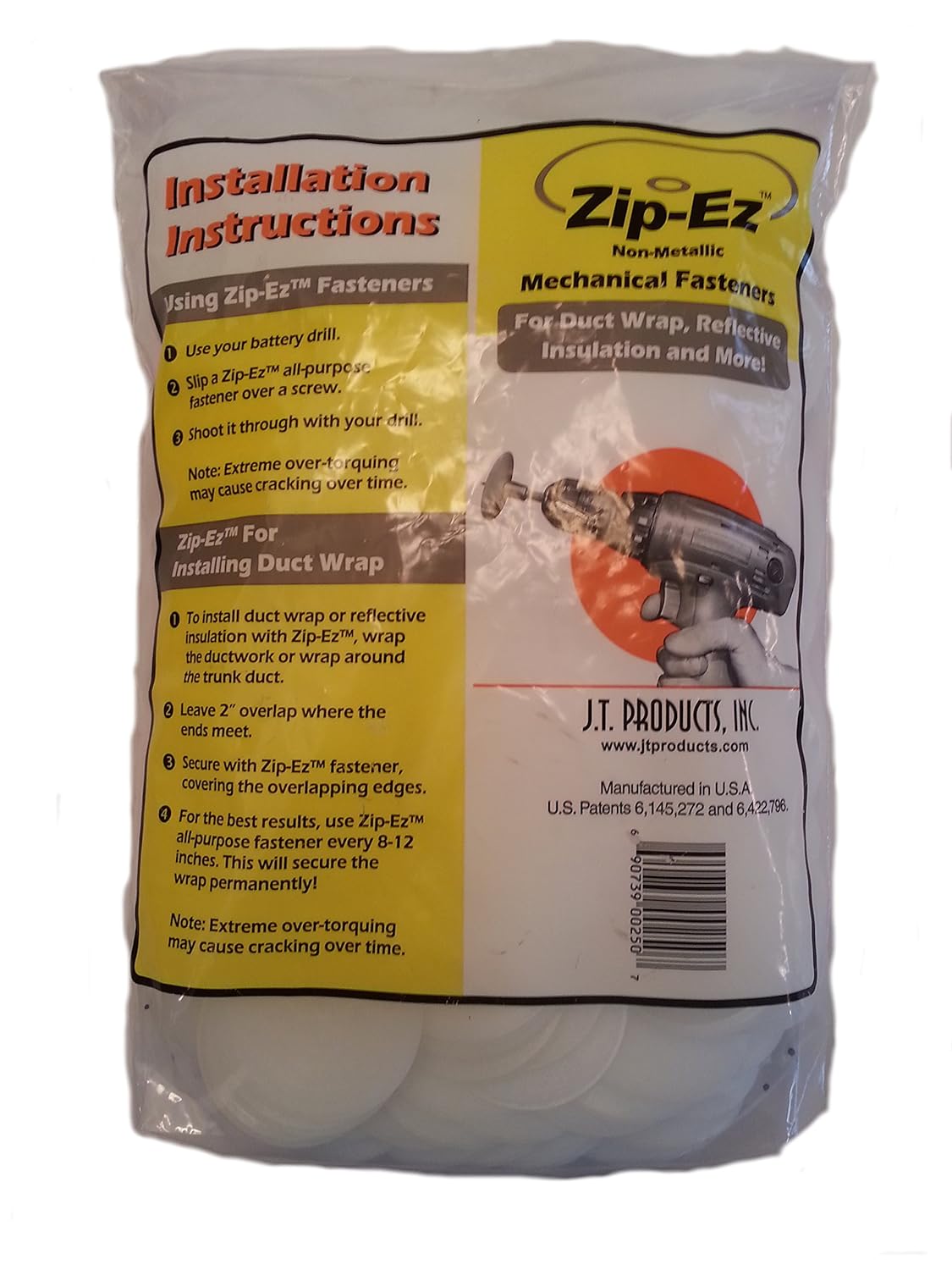 Zip-Ez™ Mechanical Fasteners Bag — Back